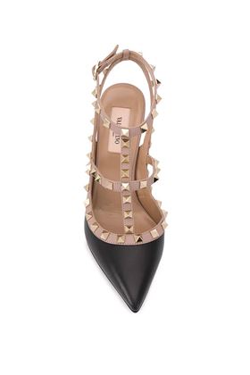 black/beige leather gold-tone Rockstud Valentino Garavani | 5W2S0393VODN91